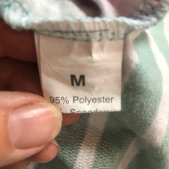 She & Sho Women’s Tee Shirt Short Sleeve Stripe Floral Soft Comfy Front Pocket - Picture 7 of 9